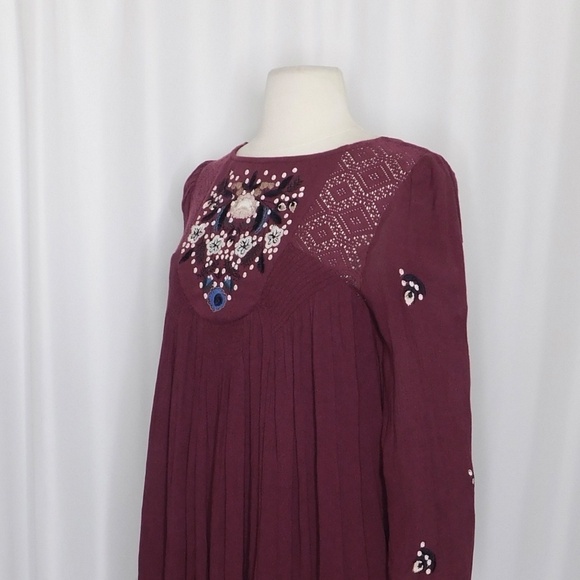 Free People Burgundy Embroidered Dress - Picture 7 of 15